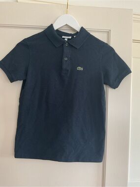 Lacoste Kids' Petit Piqué Polo Navy blue with Green Crocodile Logo size 14y